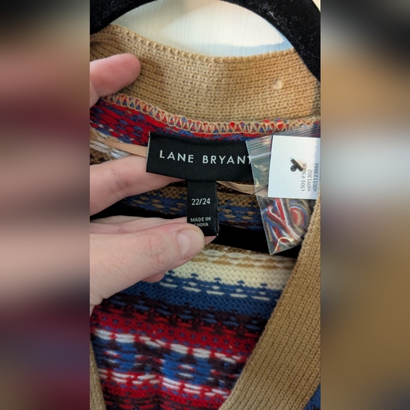 Button-Front Fair Isle Cardigan Lane Bryant 3x NWT - Picture 3 of 9